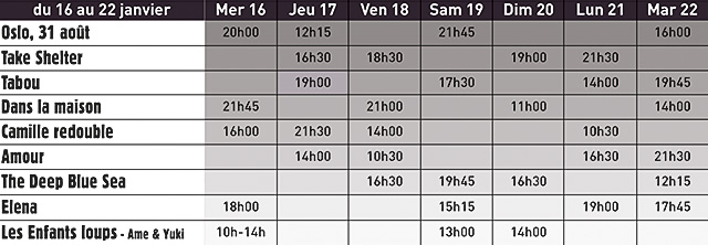 Horaires